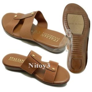 Italian Shoemakers Shoes - Italian Shoemakers Double-strap Slides Brown Italian Shoemakers Shoes - Italian Shoemakers Double-strap Slides Brown
